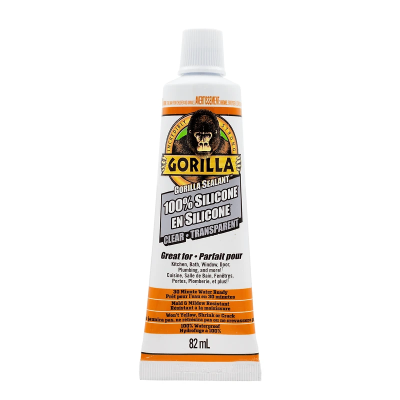 Gorilla 100% Silicone Sealant 82ml, White