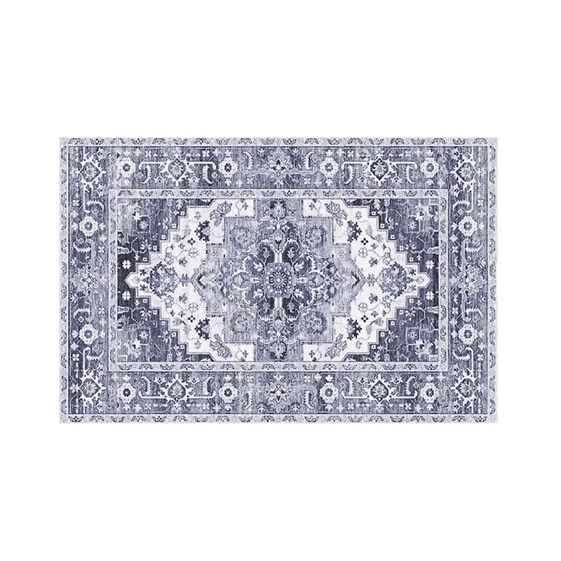 Mainstays Traditional Medallion Accent Scatter Mat, Blue and Light Grey, 30 in x 45 in, Machine Washable, for Hallway, Bedroom, Kitchen, Bathroom.