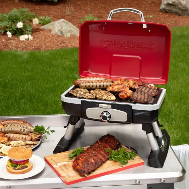 Gril à gaz portatif de table Cuisinart Petite Gourmet, rouge