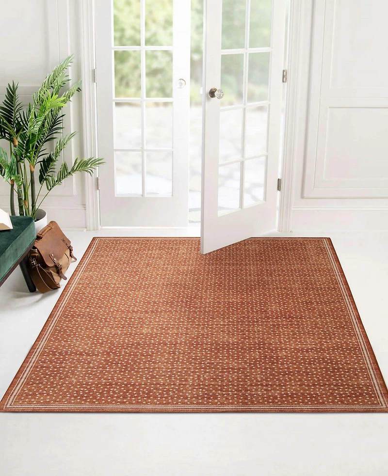 Outdoor Washable Estero Orange & Ivory 5' x 7' Area Rug