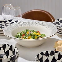 Thyme & Table Riley 3-Piece Serving Bowl with Acacia Serving Spoon and Fork Set