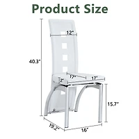 Noble House Modern Minimalist 2-Piece Dining Chair Set - White Saddleback