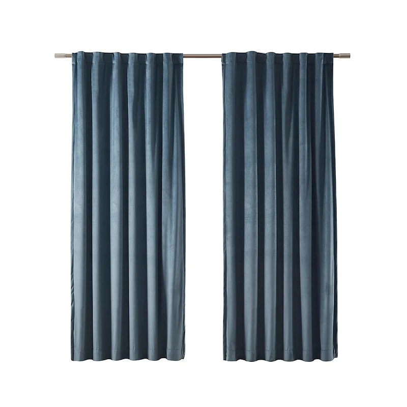 Better Homes & Gardens Velvet Rod Pocket Blackout Window Curtains Panel, 52" x 84"