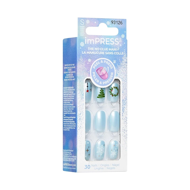 imPRESS Holiday Ongles Autocollants - Longueur Courte - Forme Ballerine