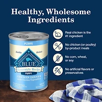 Blue Buffalo Homestyle Recipe Puppy Wet Dog Food, Chicken Dinner, 12.5-oz. Can