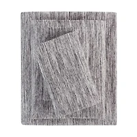Mainstays Cotton Rich Extra Soft Jersey Bed Sheet Set, Queen, Grey Spacedyed, 4 Pieces