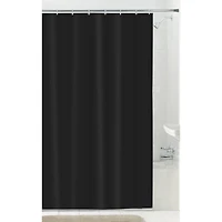 Mainstays Fabric Shower Liner, 70" x 71", Black