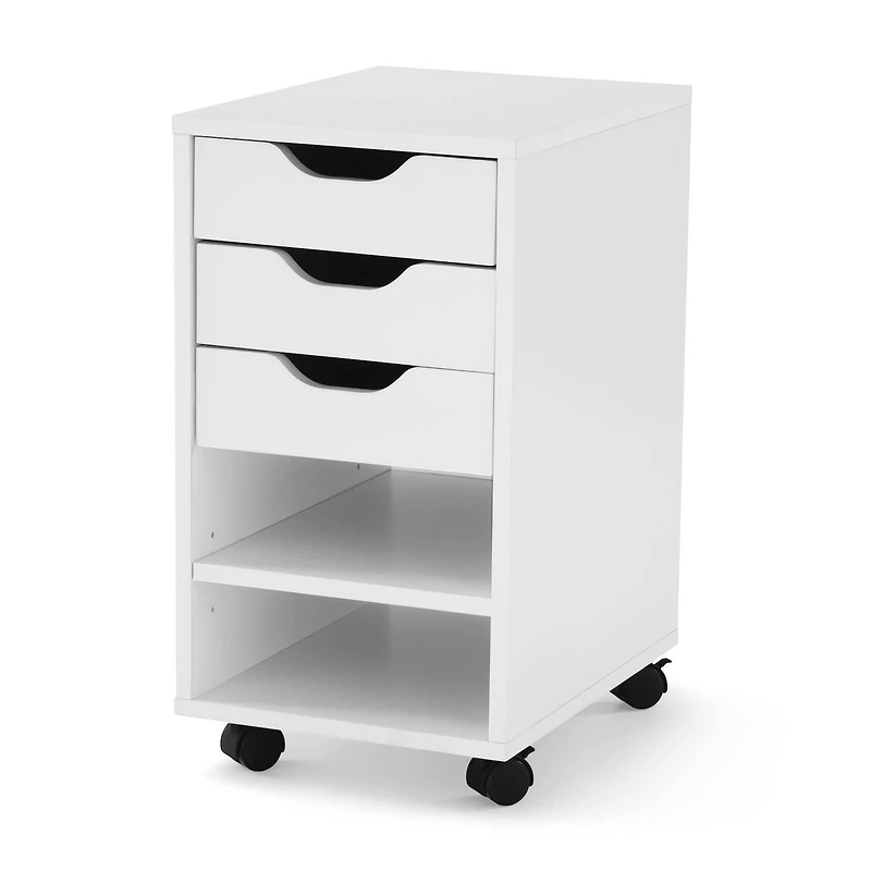 Mainstays Perkins Rolling File Cabinet, White