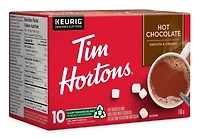 Capsules K-Cup de chocolat chaud Tim Hortons, capsules K-Cup à usage unique compatibles avec Keurig, onctueux et crémeux, 10 capsules