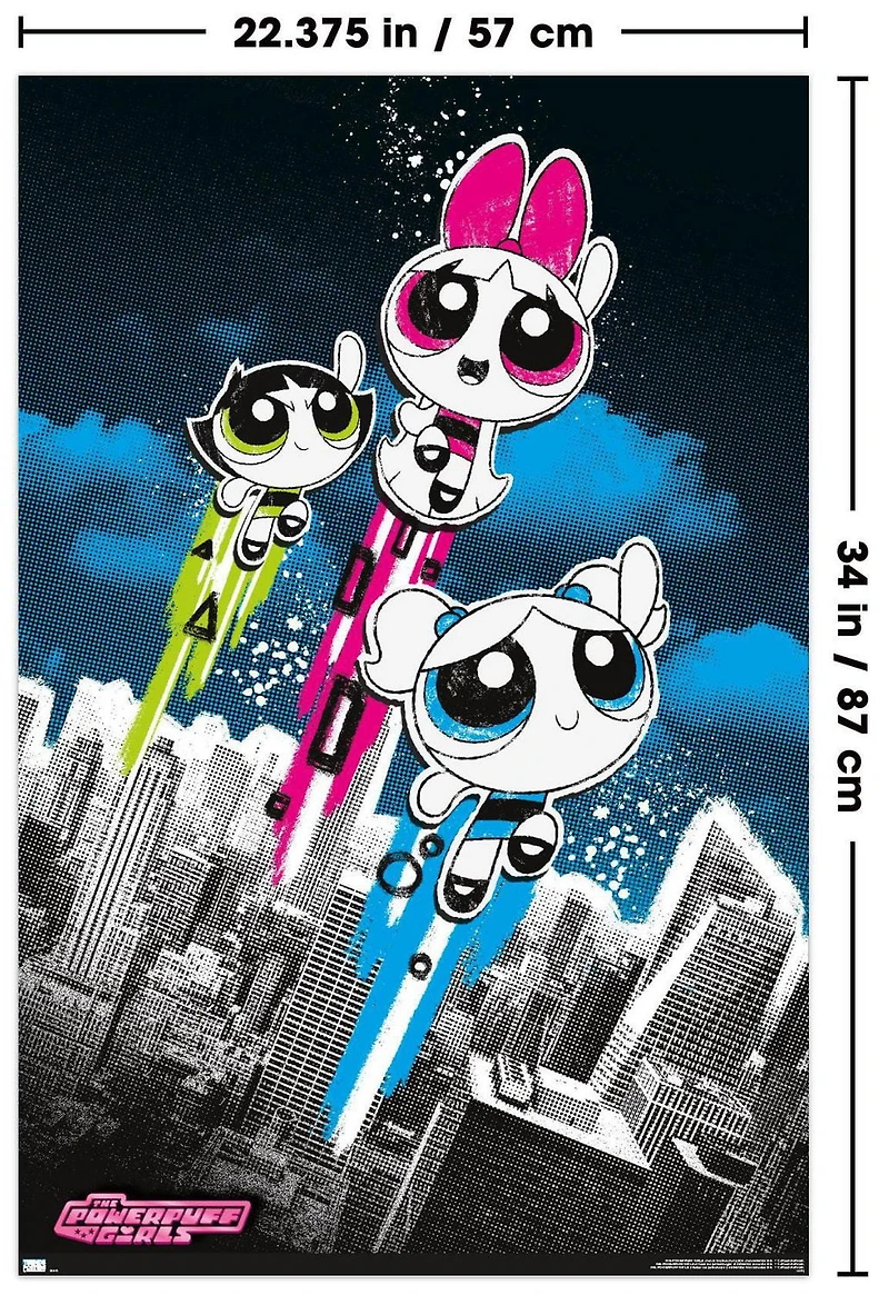 The Powerpuff Girls - Group City Wall Poster, 22.375" x 34"