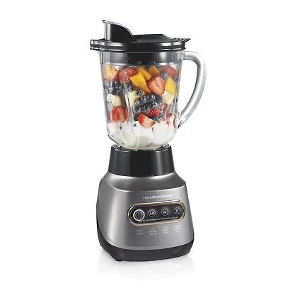 Hamilton Beach Wave Crusher Blender with Stainless Steel Blades, 40 oz Glass Jar and 20 oz Travel Jar, 800 Watts, Model 58181