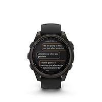Garmin fēnix® 8 Solar Sapphire Lens GPS Smartwatch - 47-mm - Carbon Grey DLC Titanium Bezel with Black/Pebble Grey Silicone Band