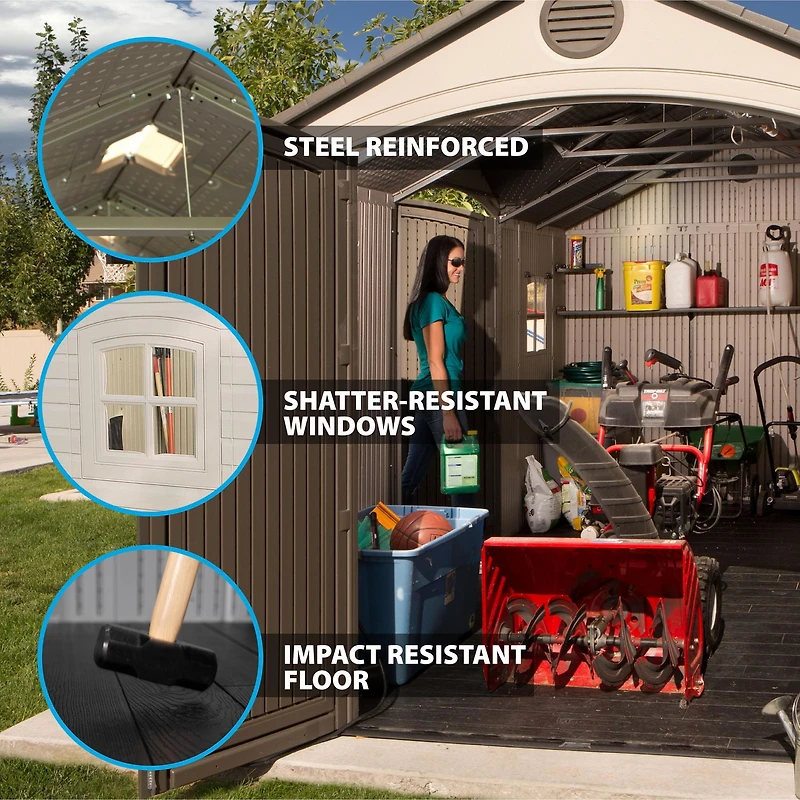Lifetime Outdoor Storage Shed, 15' x 8' With Dual Side Entry
