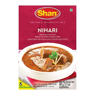 Shan Nihari Masala Seasoning Mix (60g) |Authentic Mughlai Spice Blend for Slow-Cooked Meat Stew | Ideal for Beef, Mutton & Chicken | No Preservatives, No Artificial Colors | Rich in Aromatic Spices
