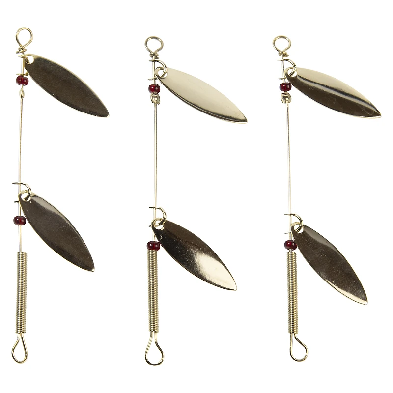 Lucky Strike Baitworks Gold Willow Blade Double Spinner + 3-pack + #1 Size + Fishing Spinner