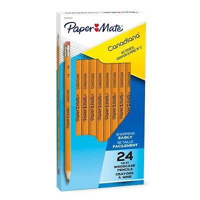 Crayons à mine Paper Mate Canadiana, mine HB n° 2, 24 unités