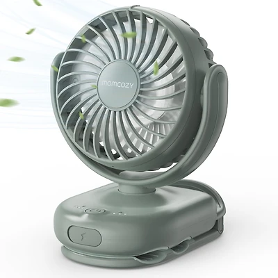 Momcozy Portable Clip Mini Fan for Infants & Toddlers, 4-Speed Rechargeable, Lightweight 0.26 lb, 360° Rotatable Cooling Fan for Stroller