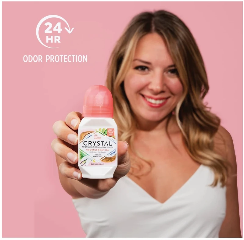Crystal Body Roll-On Deodorant - Coconut & Vanilla - 66ml