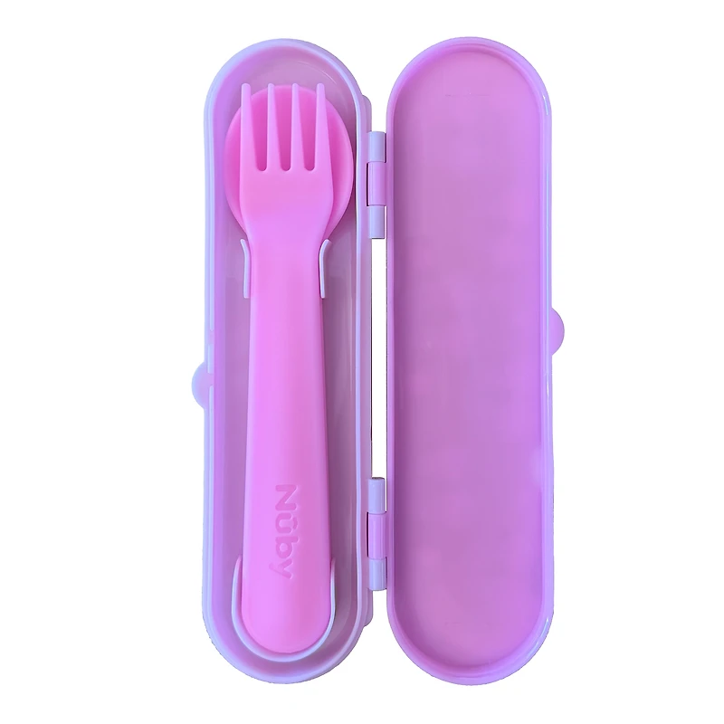 Nuby Toddler Utensils with Travel Case, 3-Piece Set