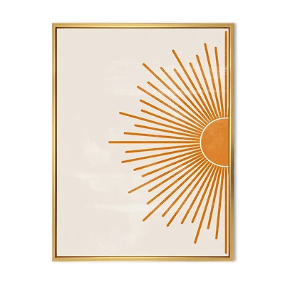 Designart Imprimé soleil orange I ART MURAL À CADRE FLOTTÉ