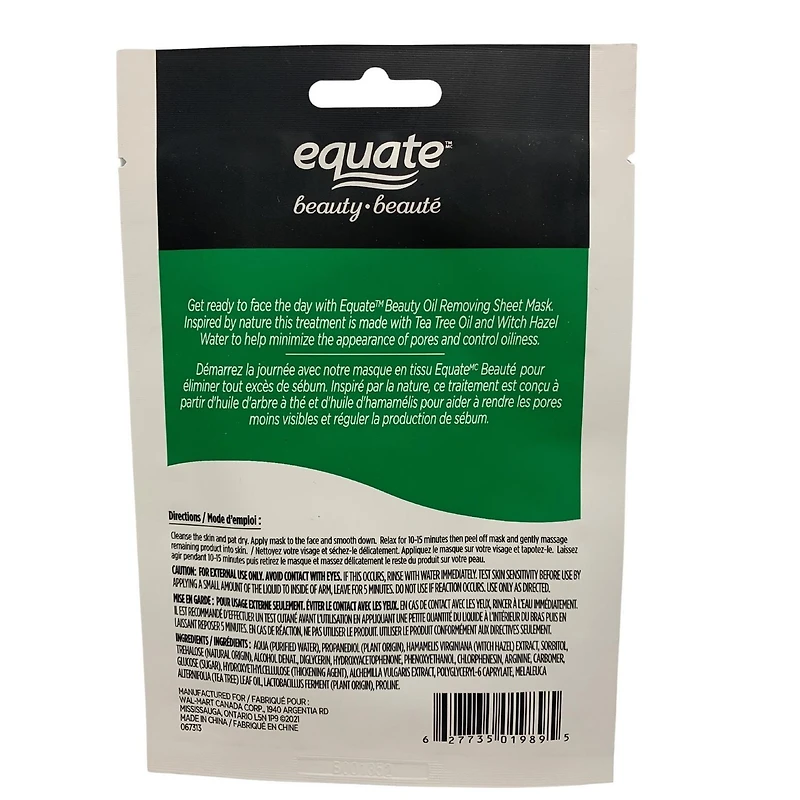 Equate Beauty Oli Removing Sheet Mask