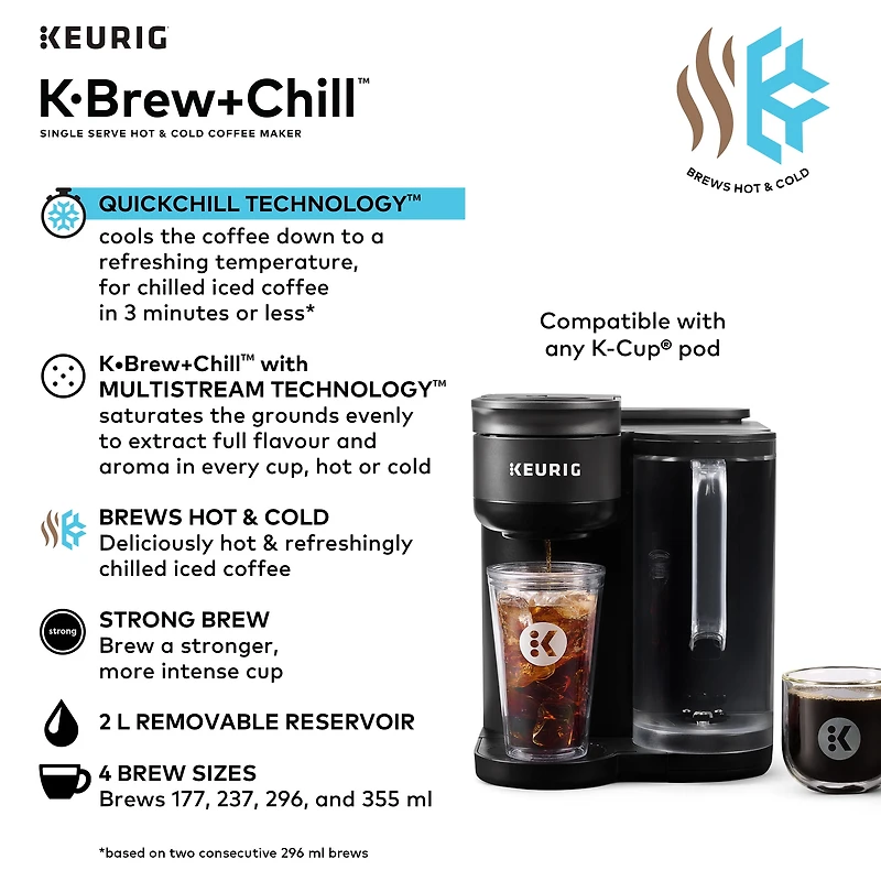 K-Brew+Chill, Single Serve Hot & Cold K-Cup Pod Coffee Maker
