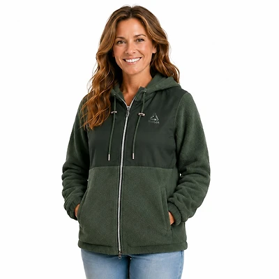 Reebok Women Polar Fleece Mixed Jacket, Sizes XS-XXL