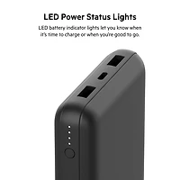 Belkin Chargeur portable USB-C, 20 000 mAh avec 1 port USB-C et 2 ports USB-A pour une charge jusqu’à 15W pour iPhone 14 Pro, 14 Pro Max, AirPods, iPad, Galaxy S23, S23+, Ultra - Noir