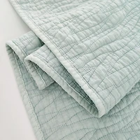 Gouchee Home Carson King Quilt Set – 3-Piece Mint Bedding Set, Stone-Washed Cotton with Wave Stitch Pattern, Soft All-Season Bedspread with Plush Fill & Matching Pillow Shams
