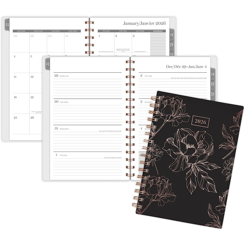 2026 Cambridge® Rose Gold Peony Small Weekly Planner