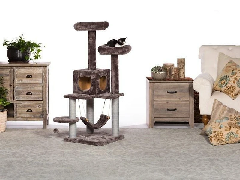 Prevue Pet Kitty Party Tower Grey Cat House