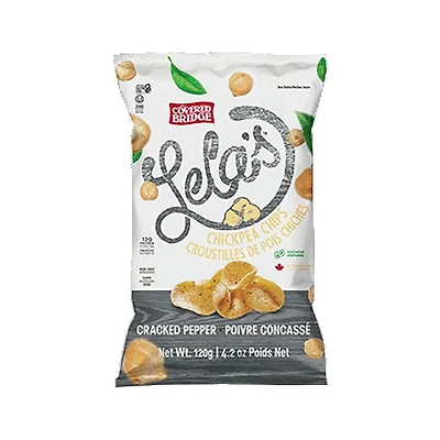 Covered Bridge - Lela's Chickpea Chips, 120g | Cracked Pepper