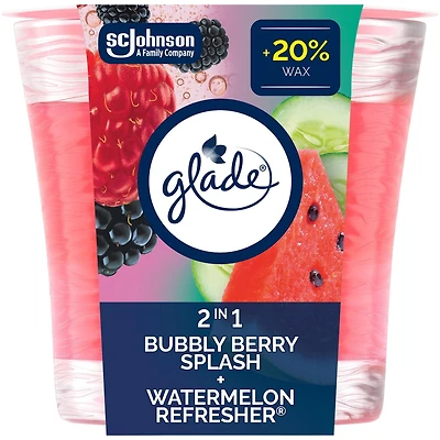 Glade® Chandelle parfumée, Éclat de Baies Pétillantes et Melon d`Eau Rafraîchissant
