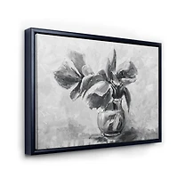 Designart Monochrome Still Life Of Flowers In A Vase FLOAT FRAME WALL ART