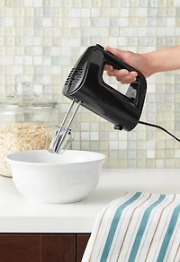 Mainstays 5-Speed Corded Hand Mixer Black with 2 Beaters, New