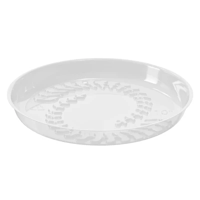 Soucoupe transparente légère MAINSTAYS de 25 cm (10 pouces) - Pièce unique - Plateau rond en plastique, idéal pour une utilisation à l'intérieur