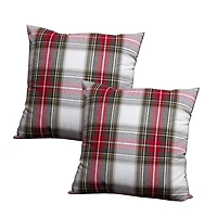 Celebration Plaid 2 Piece Cushion Set with 100% Cotton Cover