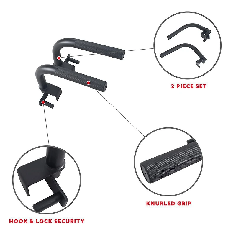 Sunny Health & Fitness Dip Bar Attachment for Power Racks and Cages – SF-XFA002