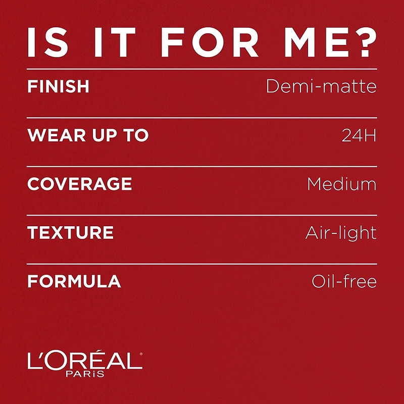 L'Oréal Paris Fond de Teint Pro - Mat/ Sans Huile, Léger