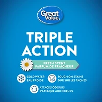 Great Value Liquid Laundry Detergent Triple Action Fresh Scent 55 wash, 2.2L