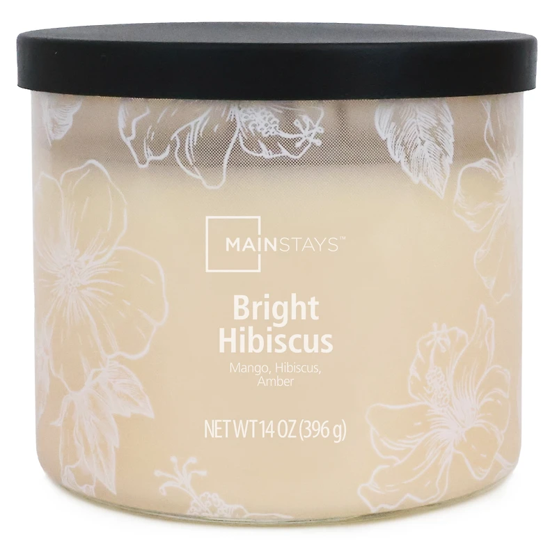 Mainstays 3-Wick Textured Wrapped Hibiscus Scented Candle, 14 oz