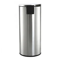 Poubelle de cuisine Better Homes & Gardens, 30 litres, en acier inoxydable, ronde, à pédale, avec couvercle à fermeture douce, argentée