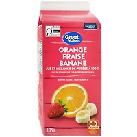 Great Value Orange Strawberry Banana 100% Juice & Purée Blend from Concentrate and Other Ingredients