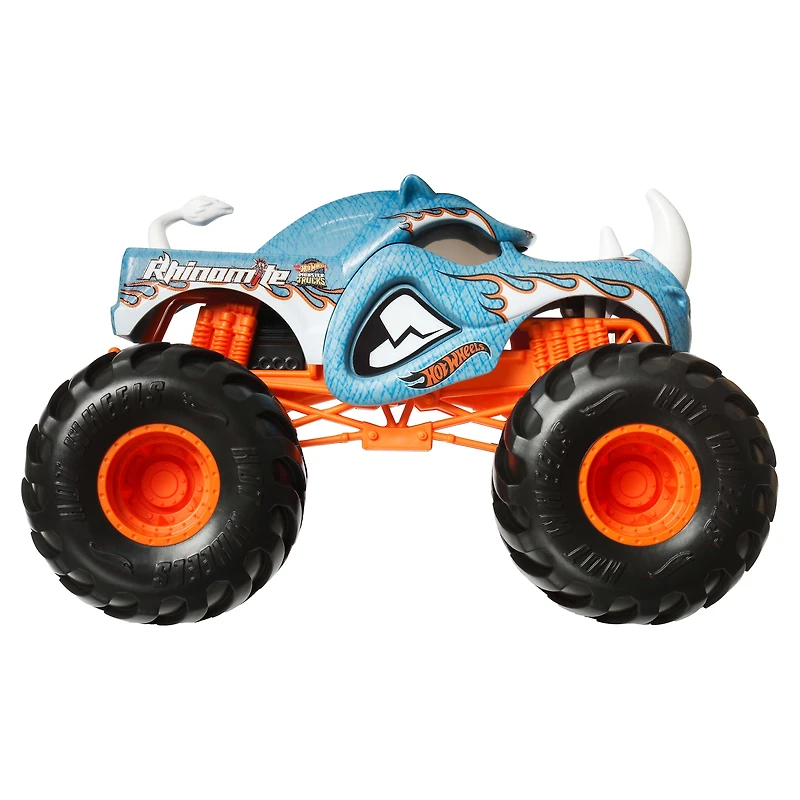 Hot Wheels Monster Trucks, Oversized Monster Truck in 1:24 Scale, Rhinomite