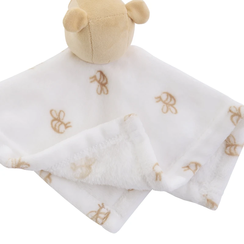 Winnie l'Ourson Couverture de Sécurité en Peluche, Nourrisson Unisexe, Ivoire et Or
