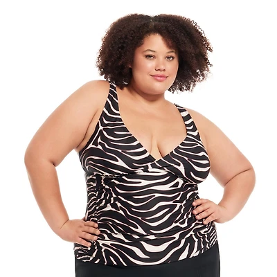 Krista Plus Tankini D-Cup Women's V-Neck Swim Top