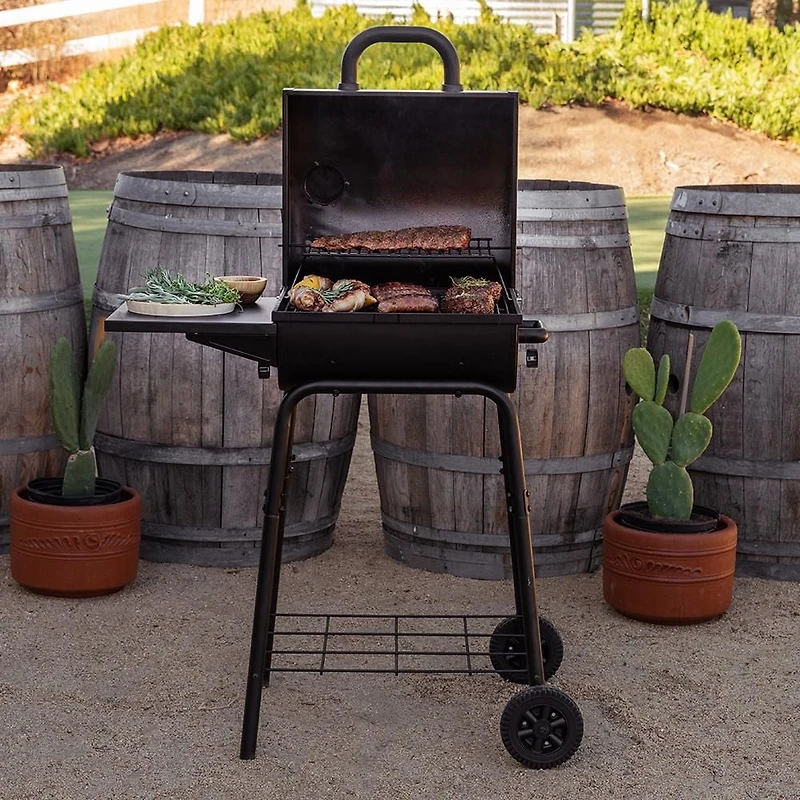 17.5 Inch Barrel Charcoal Grill in Black