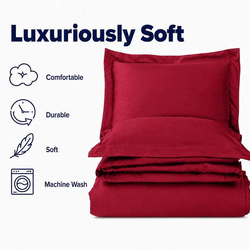 Swift Home Ultra Soft Solid Duvet Cover Set, King