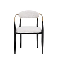 Noble House Modern Dining Chair Set of 2,Curved Open Backrest,Upholstered,Beige