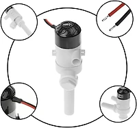 Blue Dog Marine 800 GPH Thru-Hull Livewell Pump for Boat, 12V 5A Bait Tank Aerator Submersible Cartridge